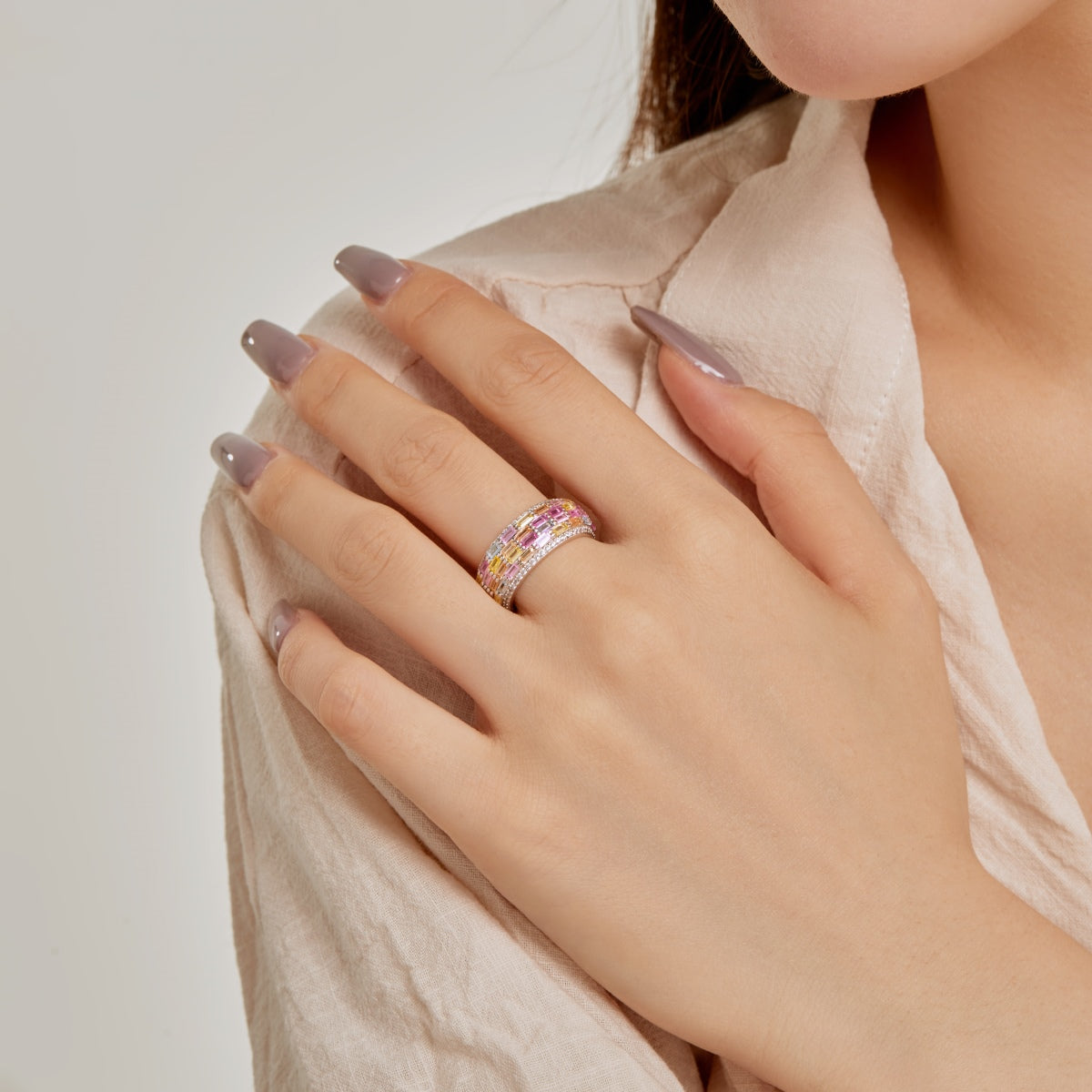 [Luxe Jewels]Radiant Colorful Radiant Cut Daily Ring