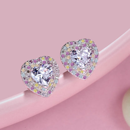 [Luxe Jewels]Dazzling Heart Shape Lover Earrings