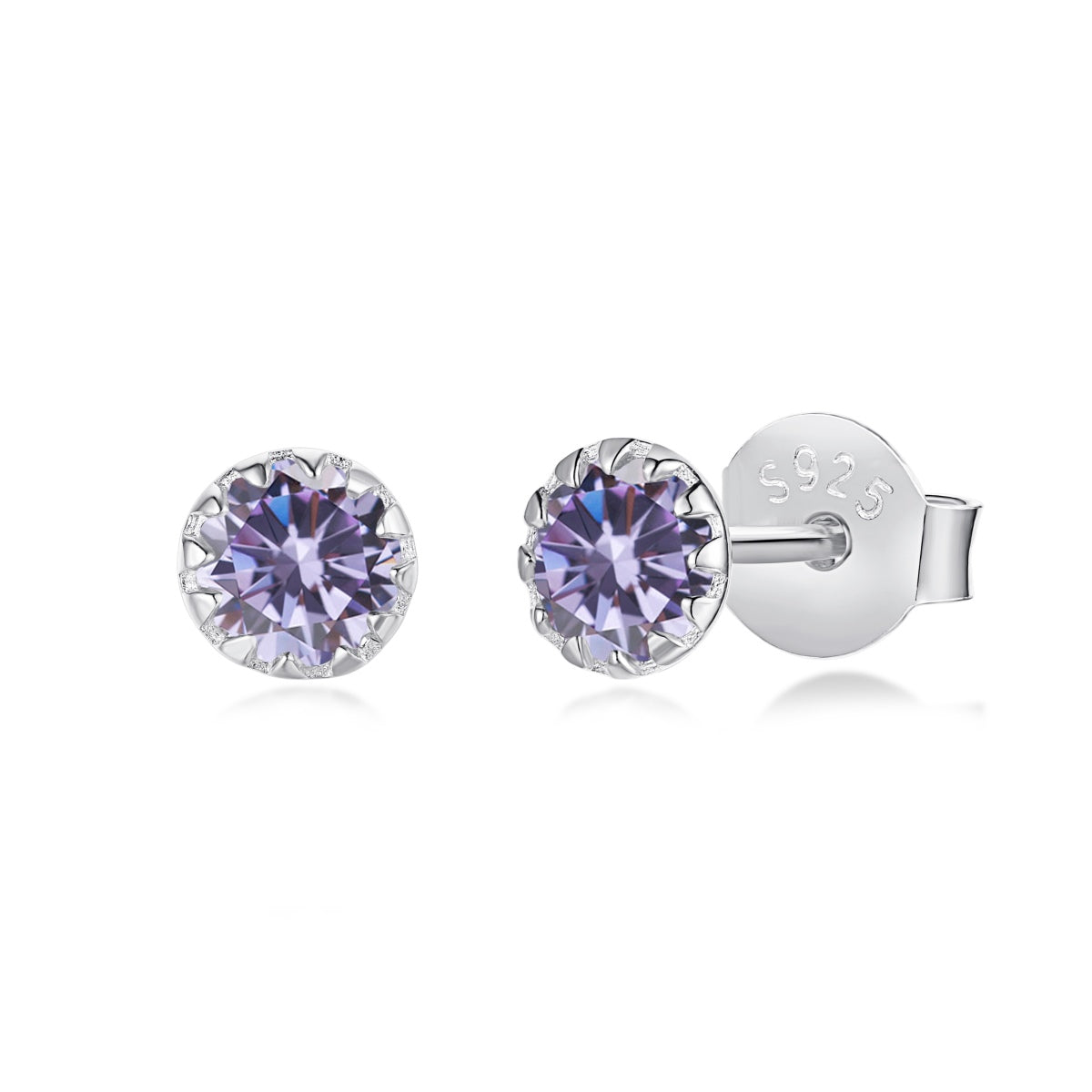 [Luxe Jewels]Sparkling Colorful Round Shape Earrings