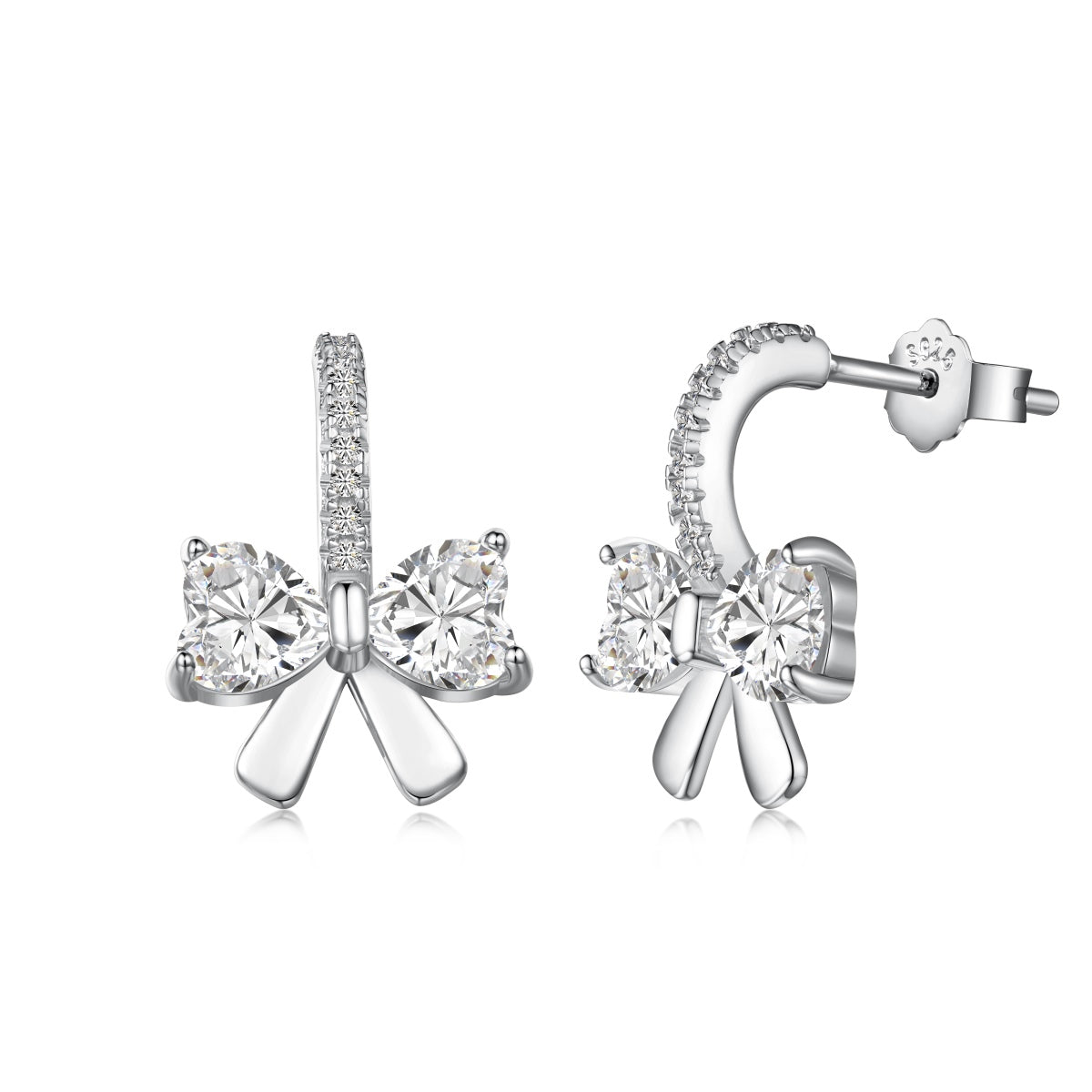 [Luxe Jewels]Exquisite Earrings With Heart-Shaped Bow Design