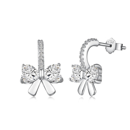 [Luxe Jewels]Exquisite Earrings With Heart-Shaped Bow Design