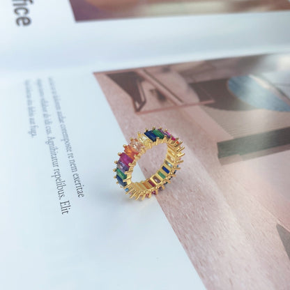 [Luxe Jewels]Unique Colorful Radiant Cut RIng