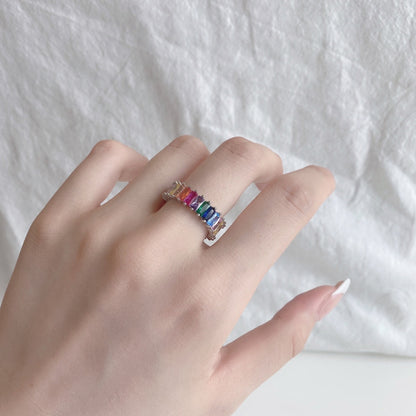 [Luxe Jewels]Unique Colorful Radiant Cut RIng