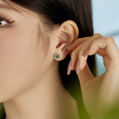 [Luxe Jewels]Four-Leaf Clover Flower Shaped Earrings