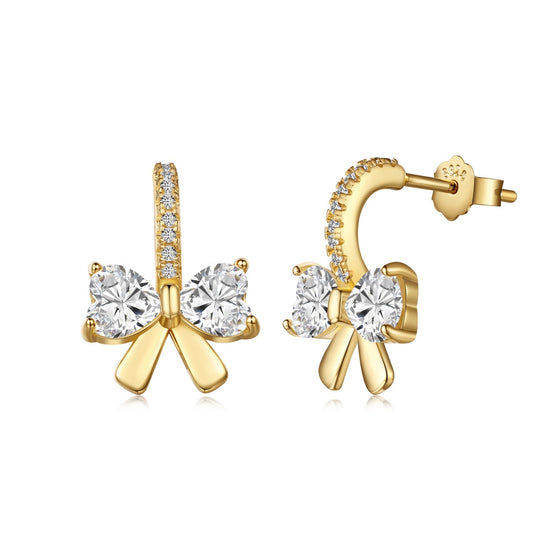 [Luxe Jewels]Exquisite Earrings With Heart-Shaped Bow Design