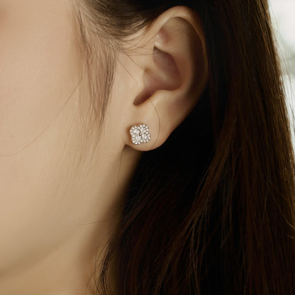 [Luxe Jewels]Four-Leaf Clover Flower Shaped Earrings