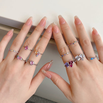 [Luxe Jewels]Radiant Colorful Multi Cut Daily Ring