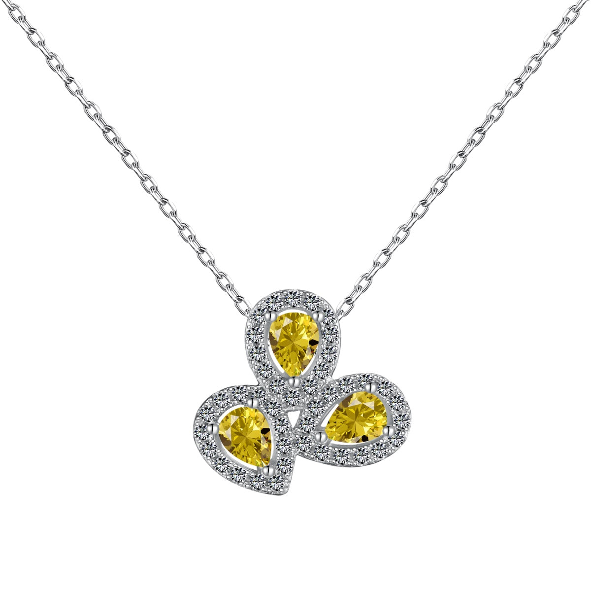 [Luxe Jewels]Elegant Flower Shape Pear Cut Necklace