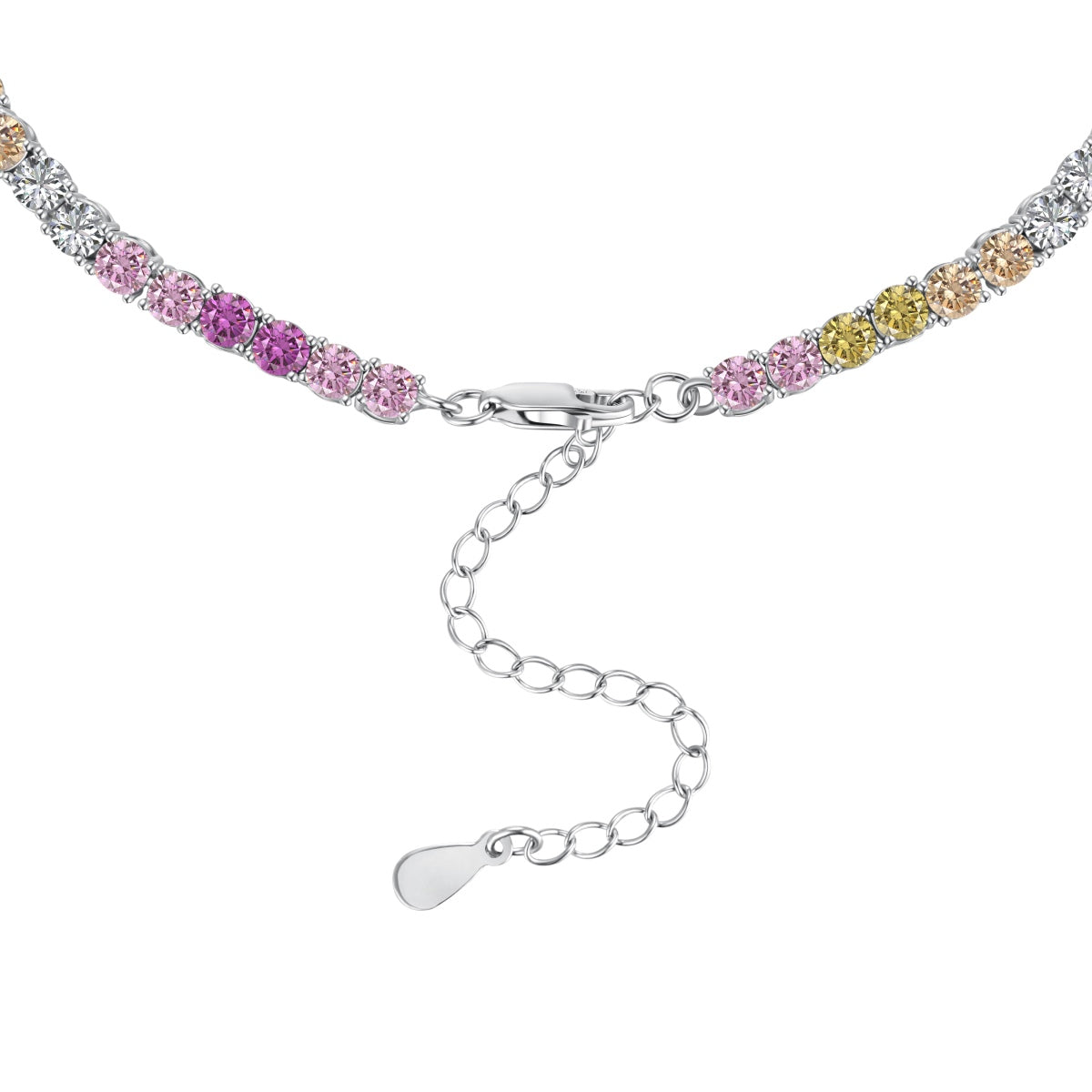 [Luxe Jewels]Delicate Colorful Tennis Necklace