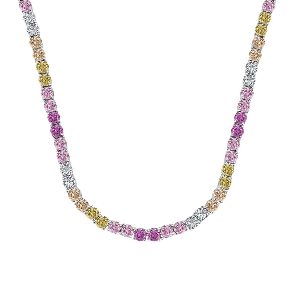 [Luxe Jewels]Delicate Colorful Tennis Necklace