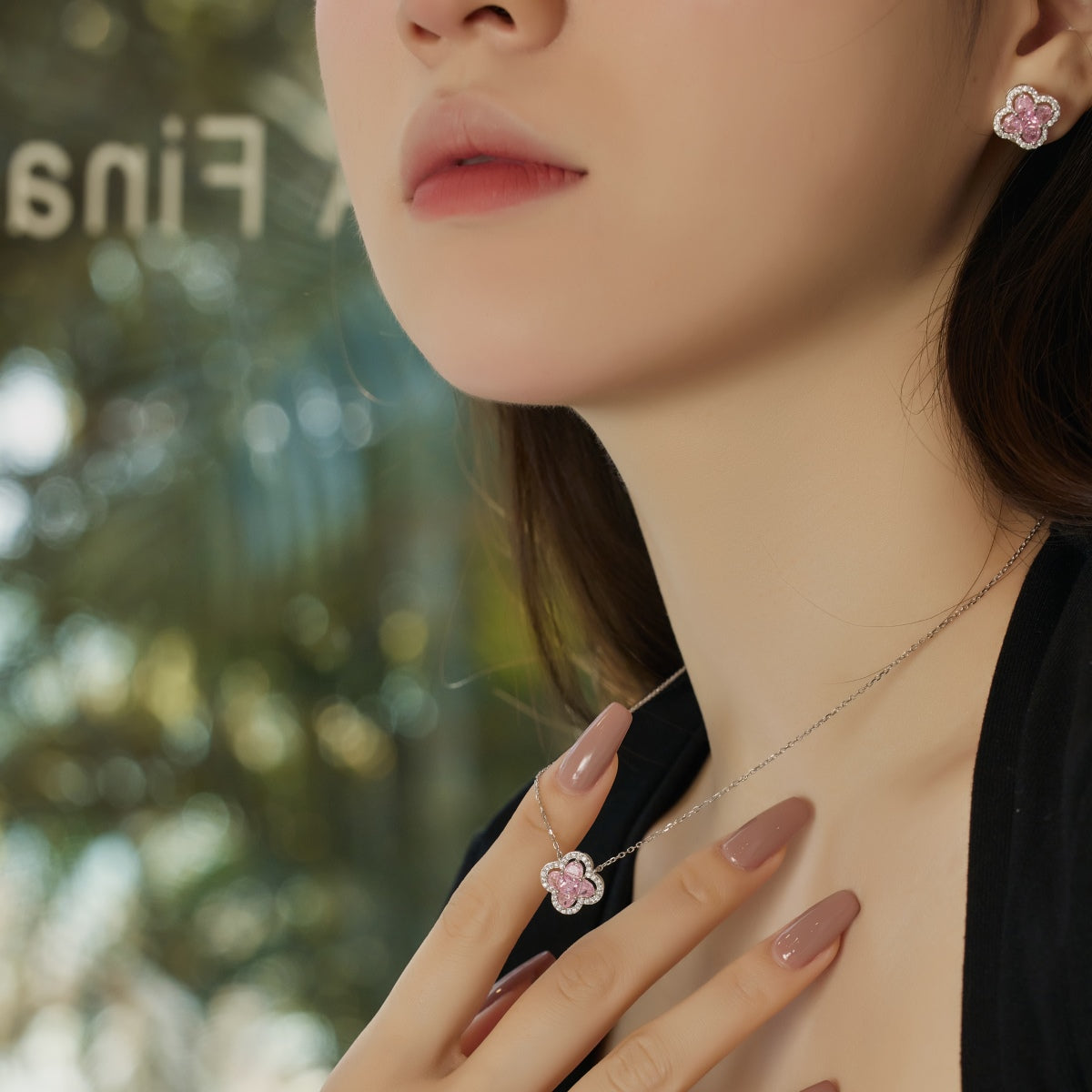 [Luxe Jewels] スプライスド ラッキー 四つ葉のクローバー 万能ネックレス