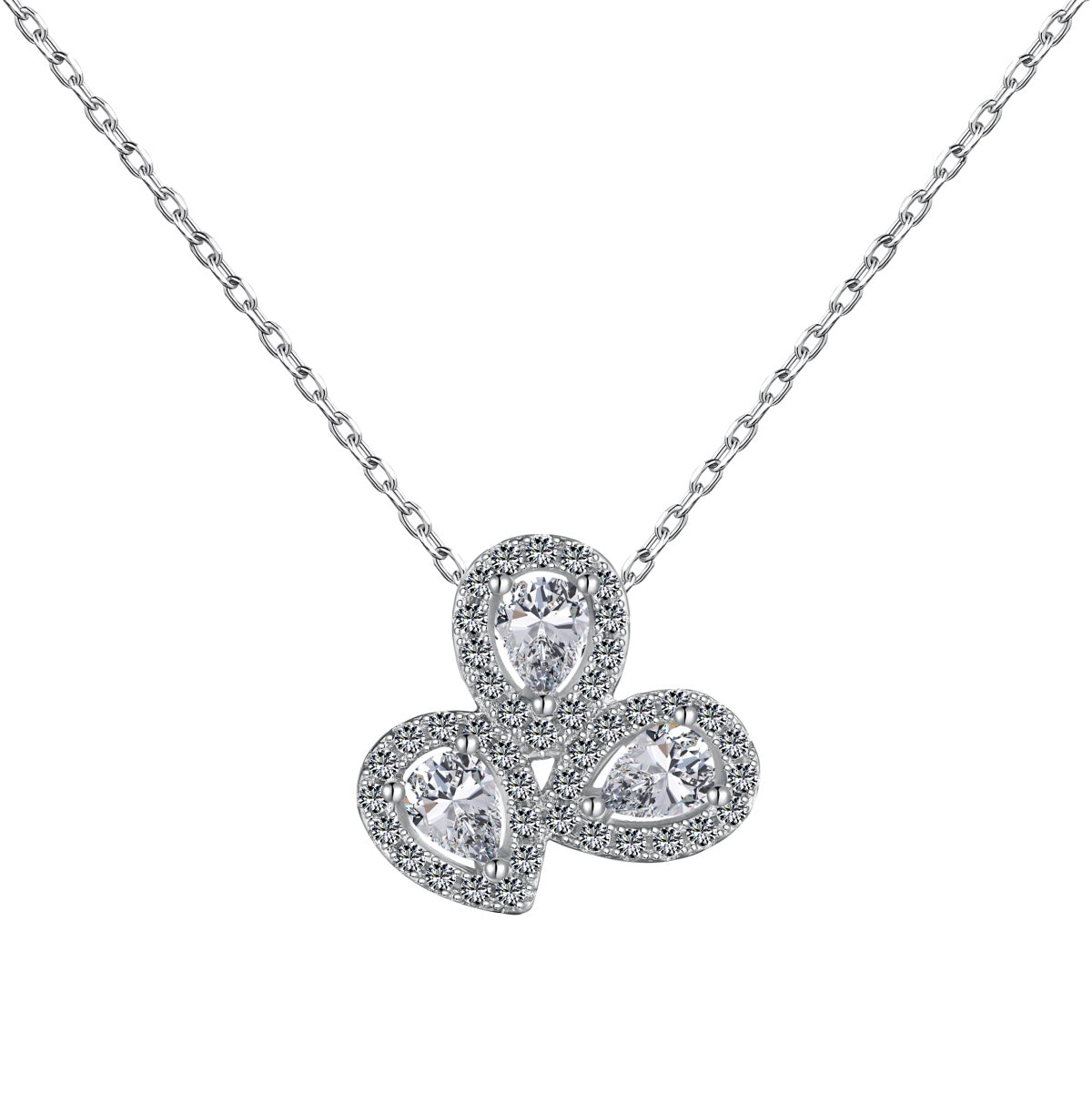 [Luxe Jewels]Elegant Flower Shape Pear Cut Necklace