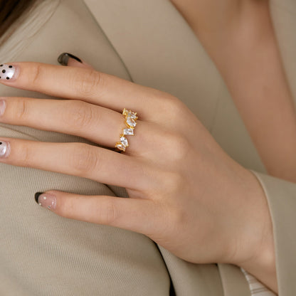 [Luxe Jewels]Delicate Multi Cut Ring