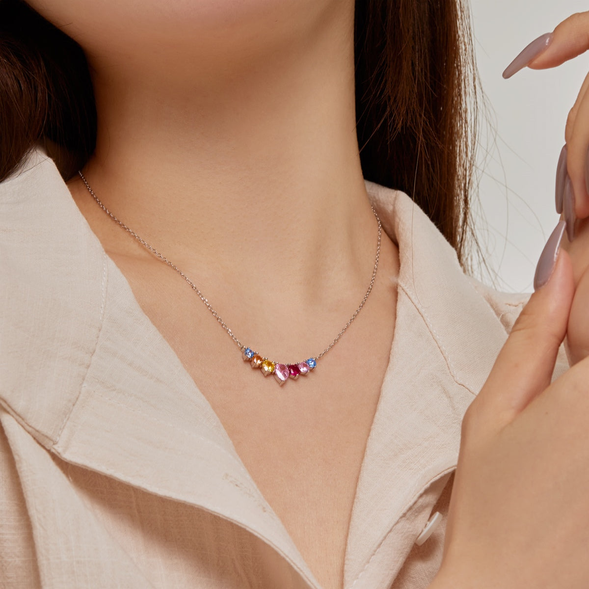 [Luxe Jewels]Dainty Colorful Heart Necklace