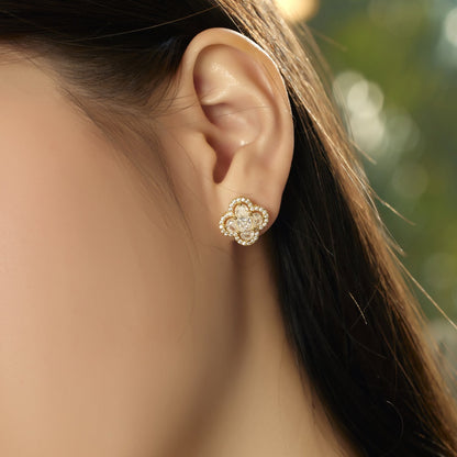 [Luxe Jewels]Lucky Four-Leaf Clover Exquisite Earrings