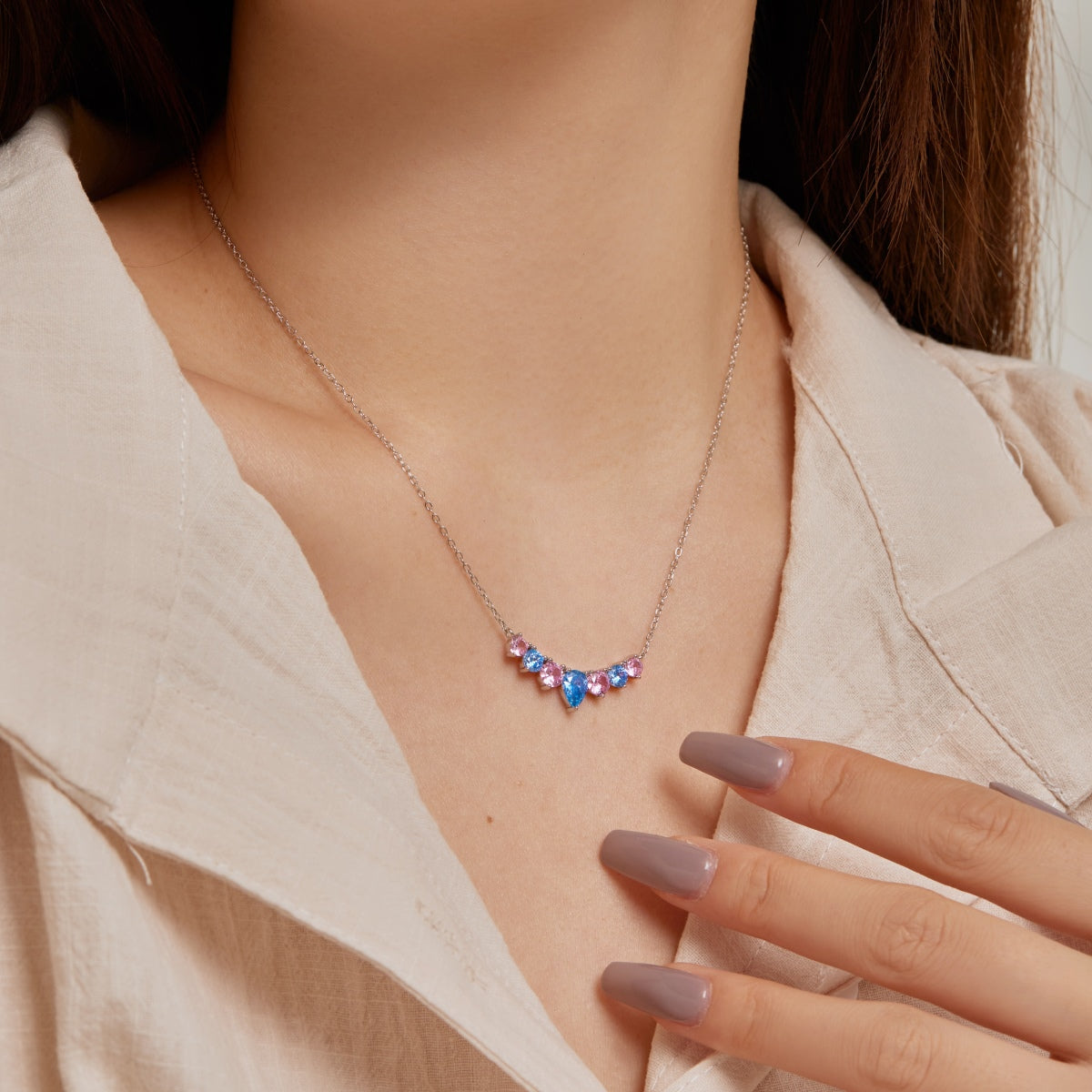 [Luxe Jewels]Dainty Colorful Heart Necklace