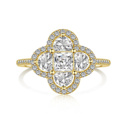 [Luxe Jewels]Luxurious Eternity Flower Shape Banquet Ring