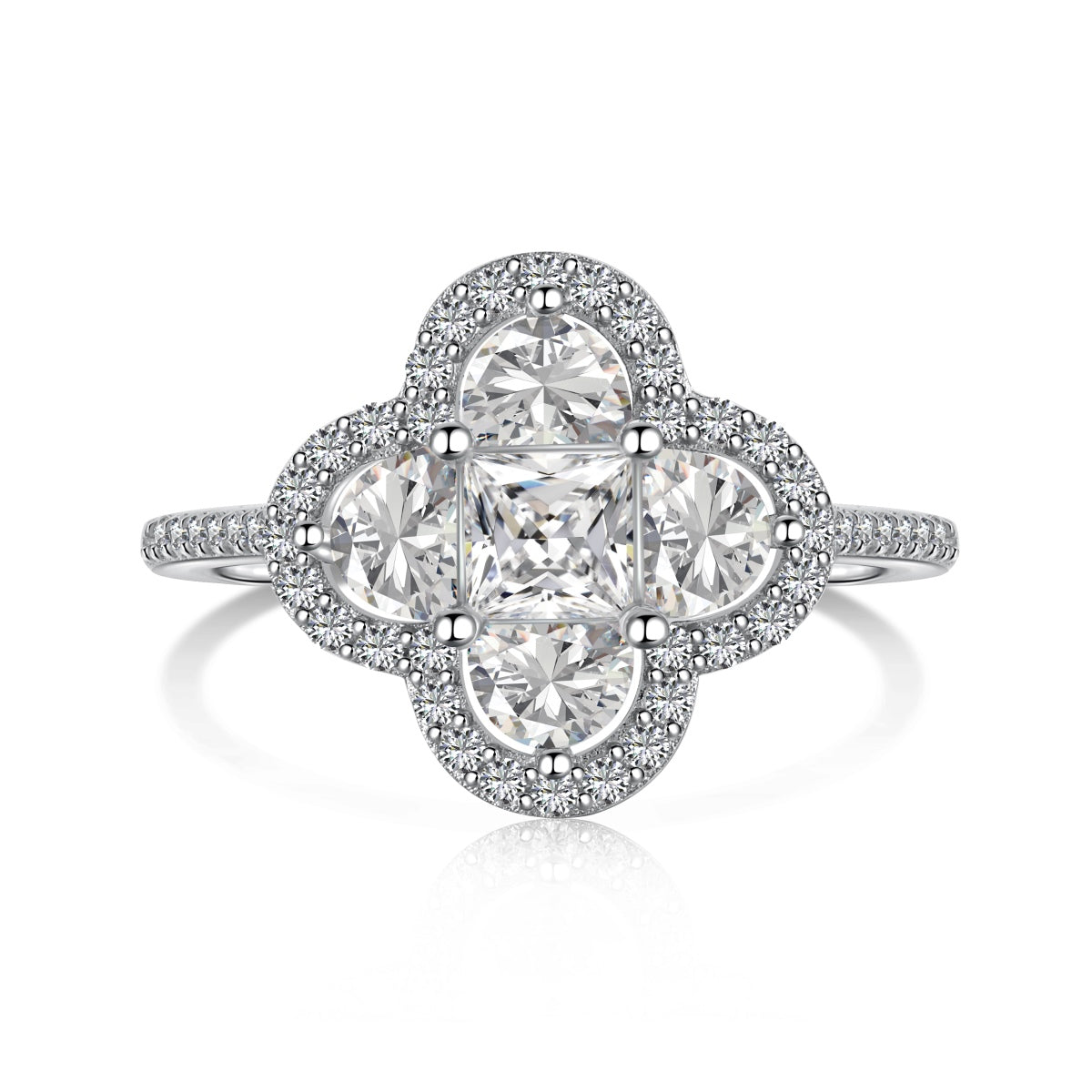 [Luxe Jewels]Luxurious Eternity Flower Shape Banquet Ring