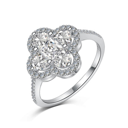 [Luxe Jewels]Luxurious Eternity Flower Shape Banquet Ring