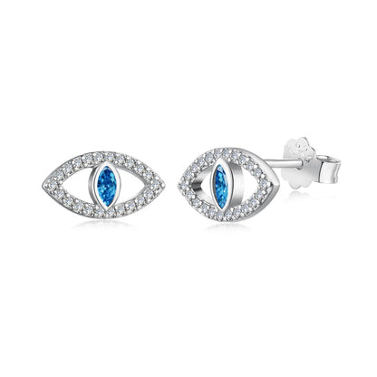 [Luxe Jewels]Blue Devil Eyes Hollow Stud Earrings