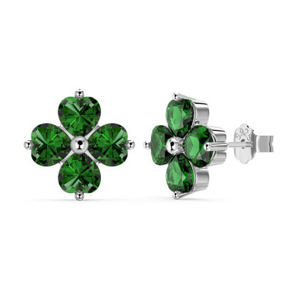 [Luxe Jewels]Four-Leaf Clover Ball Earrings