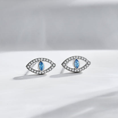 [Luxe Jewels]Blue Devil Eyes Hollow Stud Earrings