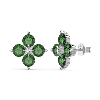 [Luxe Jewels]Four-Leaf Clover Eight-Pointed Star Earrings