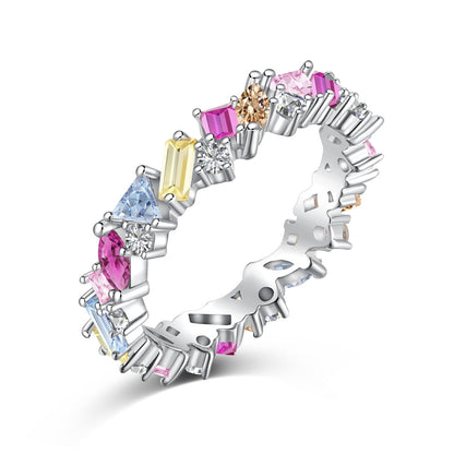 [Luxe Jewels]Dazzling Polychromatic Multi cut Daily Ring