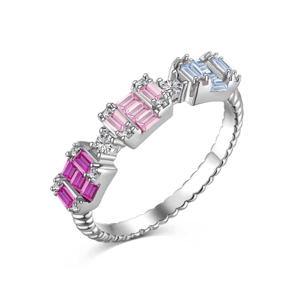 [Luxe Jewels]Unique Colorful Emerald Cut Party Ring