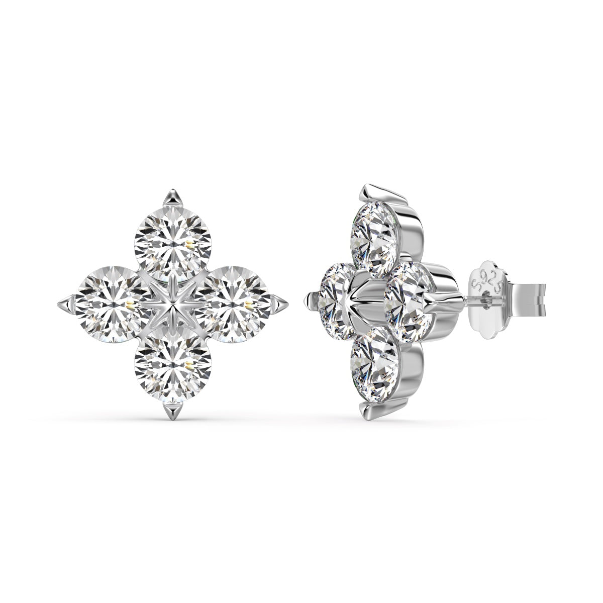 [Luxe Jewels]Four-Leaf Clover Eight-Pointed Star Earrings