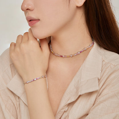 [Luxe Jewels]繊細でロマンチックなハート型ラバーブレスレット