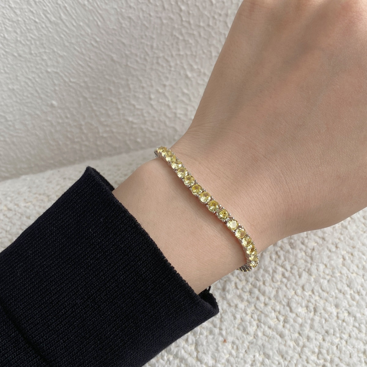 [Luxe Jewels]華やかなラウンドカットのテニスブレスレット