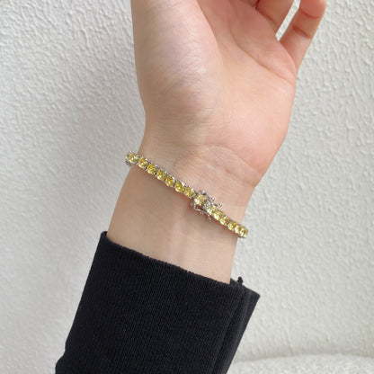 [Luxe Jewels]華やかなラウンドカットのテニスブレスレット