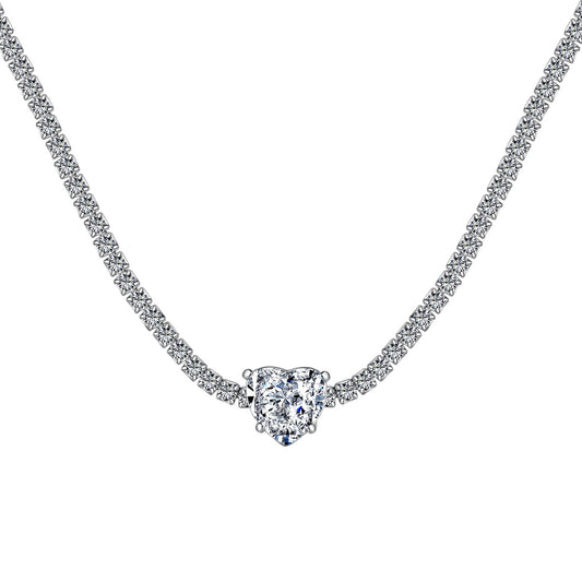 [Luxe Jewels]2.0 Carat Sparkling Tennis Heart Cut Necklace