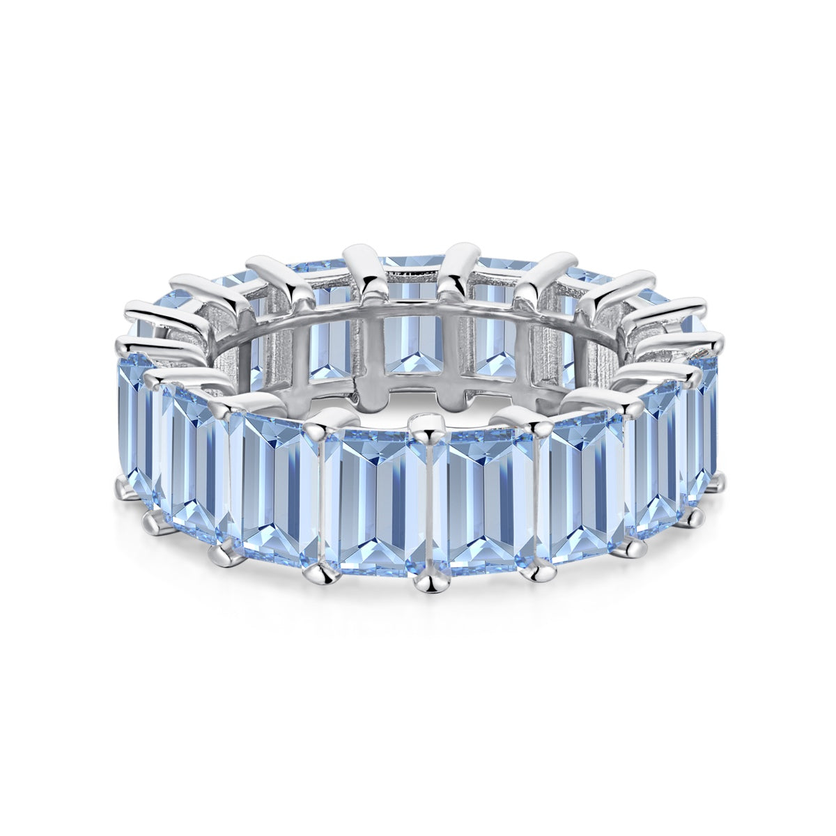 [Luxe Jewels]0.75 Carat Elegant Emerald Cut Tennis Ring