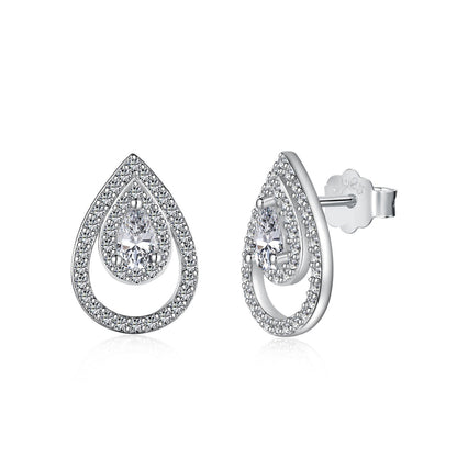 [Luxe Jewels]Sparkling Delicate Water Drop Shape Daily Earrings