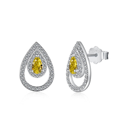 [Luxe Jewels]Sparkling Delicate Water Drop Shape Daily Earrings