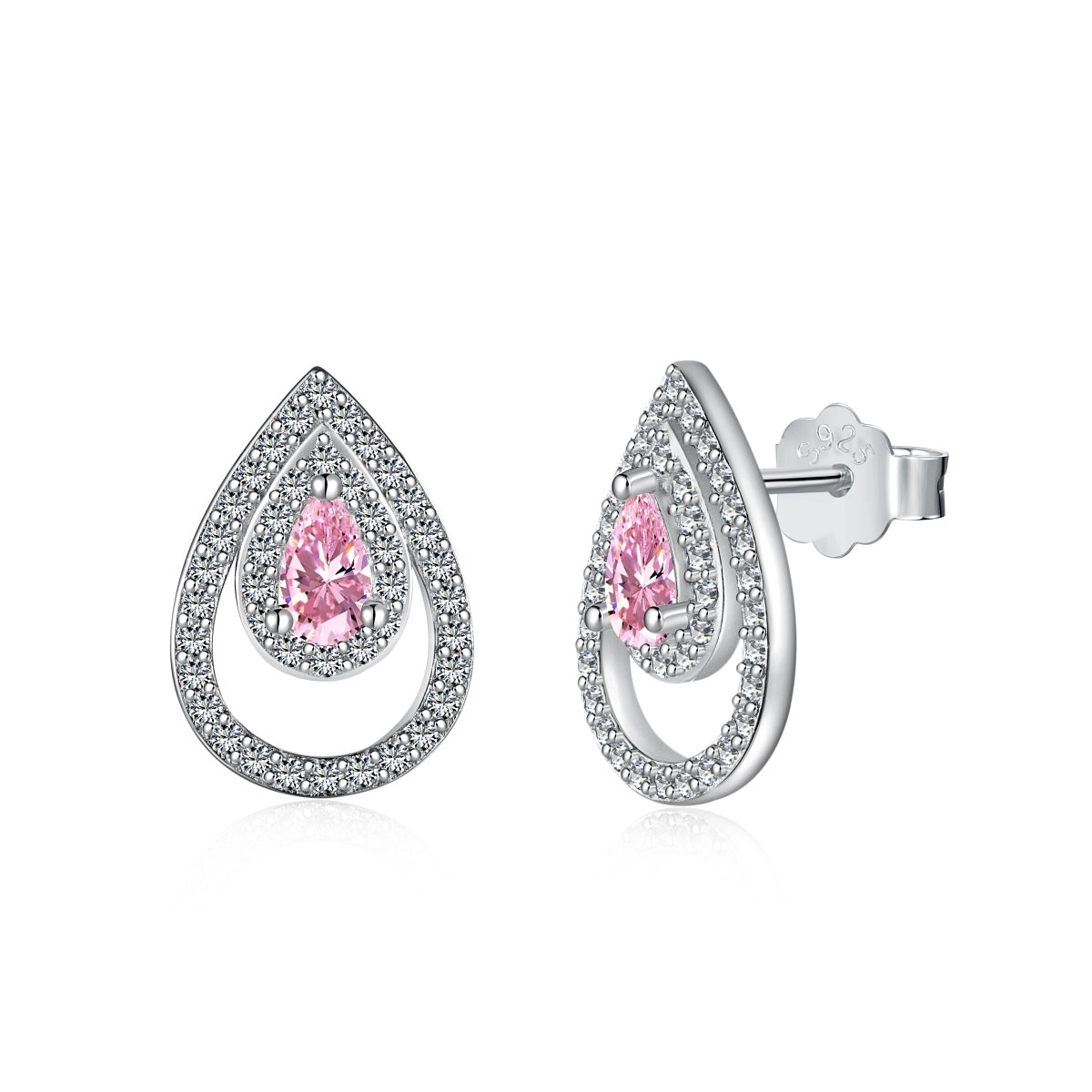 [Luxe Jewels]Sparkling Delicate Water Drop Shape Daily Earrings