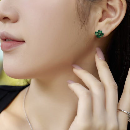 [Luxe Jewels]Four-Leaf Clover Ball Earrings