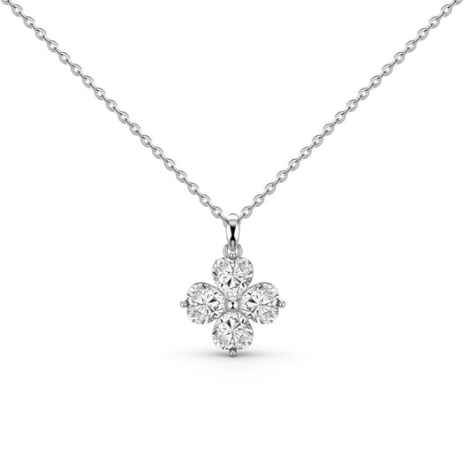 [Luxe Jewels]Heart-Shaped Four-Leaf Clover Bead Necklace