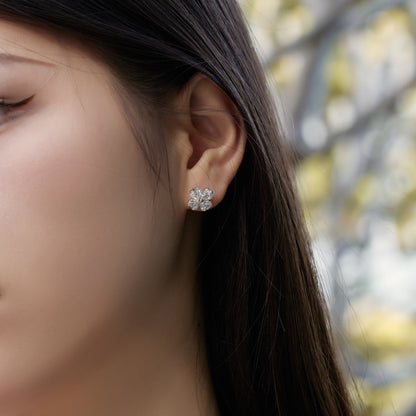 [Luxe Jewels]Four-Leaf Clover Ball Earrings