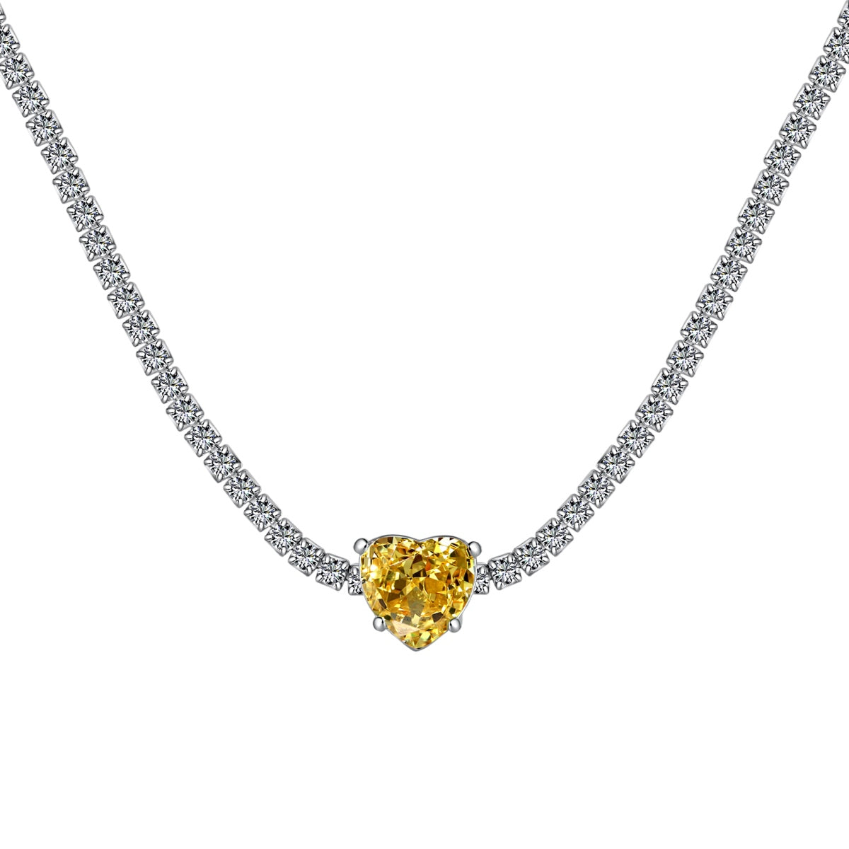 [Luxe Jewels]2.0 Carat Sparkling Tennis Heart Cut Necklace