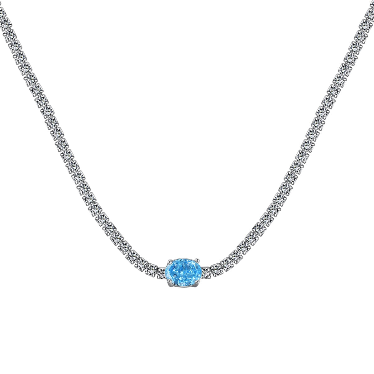 [Luxe Jewels]1.0 Carat Shining Oval Cut Necklace