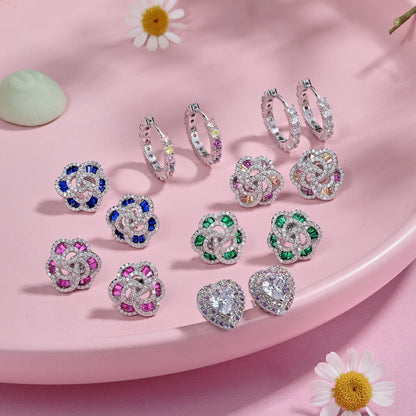 [Luxe Jewels]Radiant Colorful Round Cut Earrings