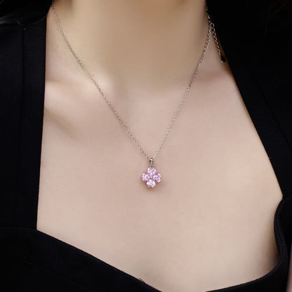 [Luxe Jewels]Heart-Shaped Four-Leaf Clover Bead Necklace