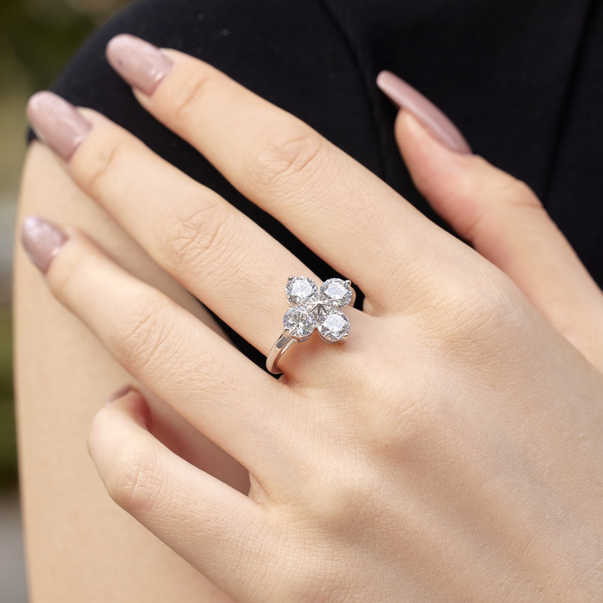 [Luxe Jewels]Four-Leaf Clover Eight-Pointed Star Ring