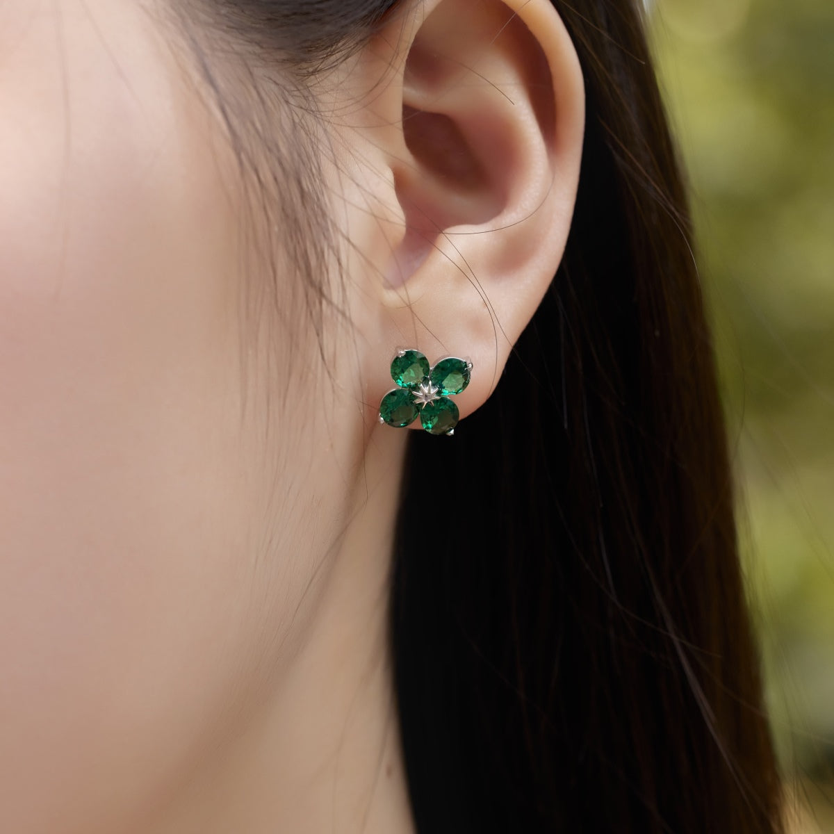 [Luxe Jewels]Four-Leaf Clover Eight-Pointed Star Earrings