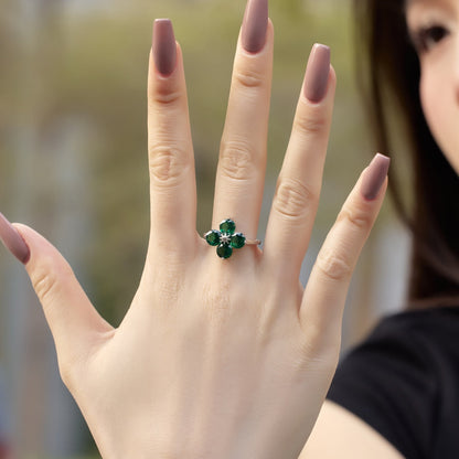 [Luxe Jewels]Four-Leaf Clover Eight-Pointed Star Ring