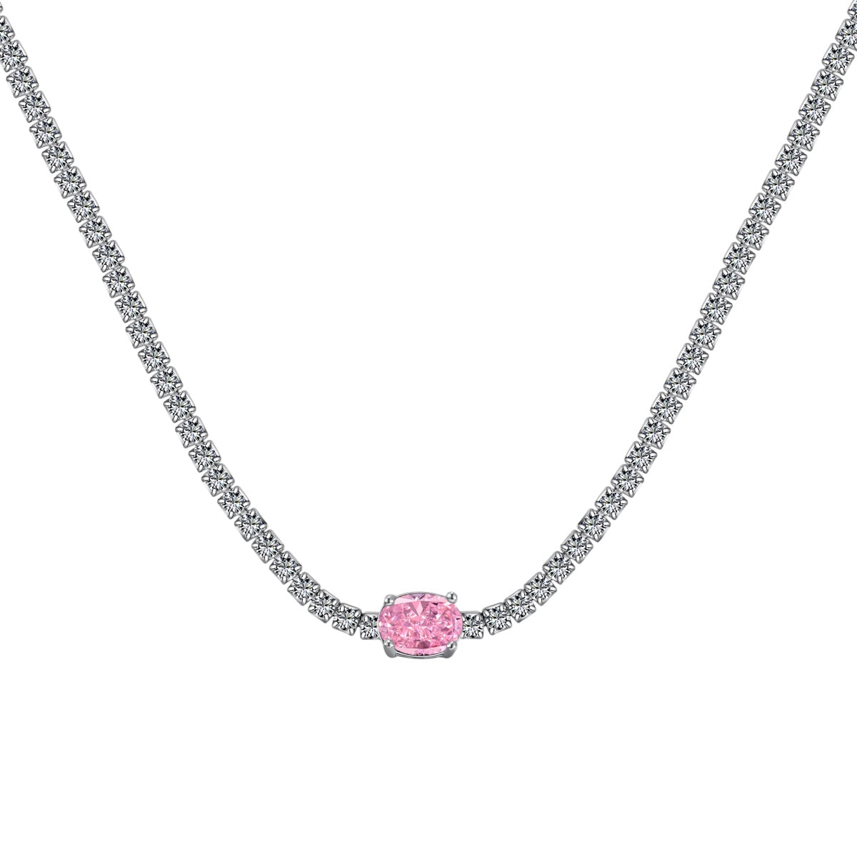 [Luxe Jewels]1.0 Carat Shining Oval Cut Necklace