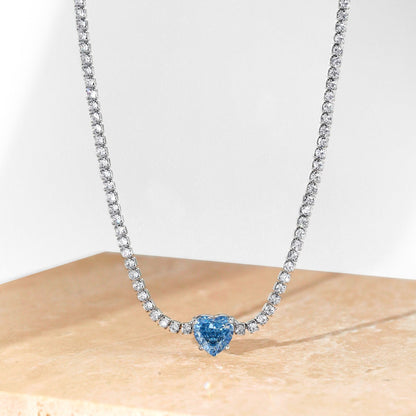 [Luxe Jewels]2.0 Carat Sparkling Tennis Heart Cut Necklace